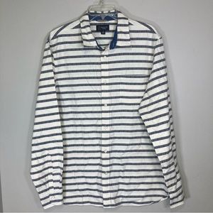 Wallin Bros Men’s XL Button Up Heavyweight Striped Long Sleeve 100% Cotton Shirt